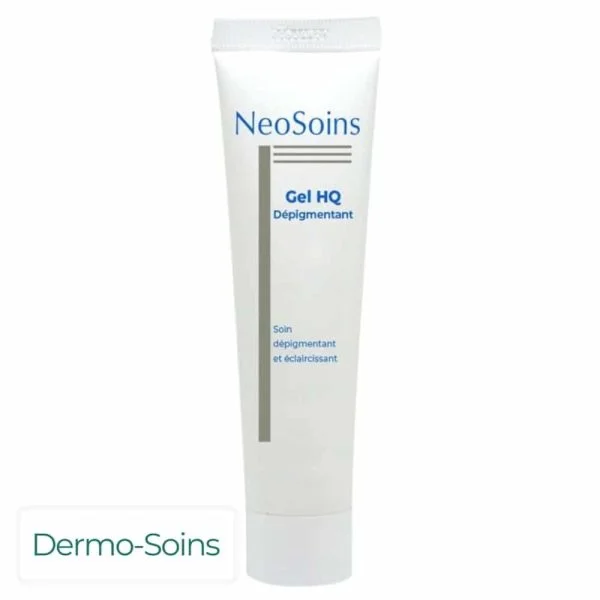 Tube blanc NeoSoins gel HQ dépigmentant, bande grise verticale