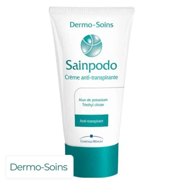 Tube blanc et vert Sainpodo crème anti-transpirante 50 ml