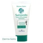 Tube blanc et vert Sainpodo crème kératolytique hydratante pieds 50 ml