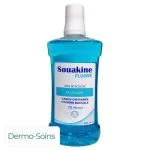Flacon bleu Souakine bain de bouche fluoré 500 ml, bouchon blanc