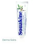 Tube blanc Souakine pâte dentifrice fluorée au souak, feuilles de noyer