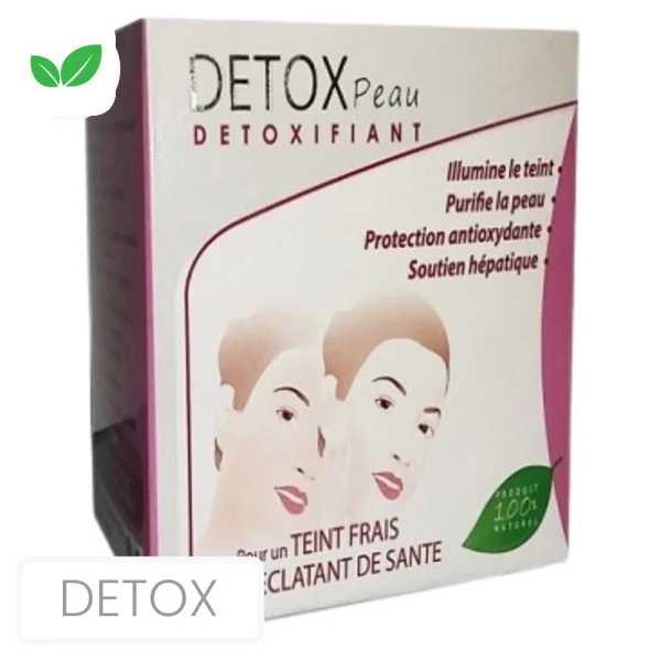 Boîte rose et blanche Détox Peau détoxifiant, deux visages de femme