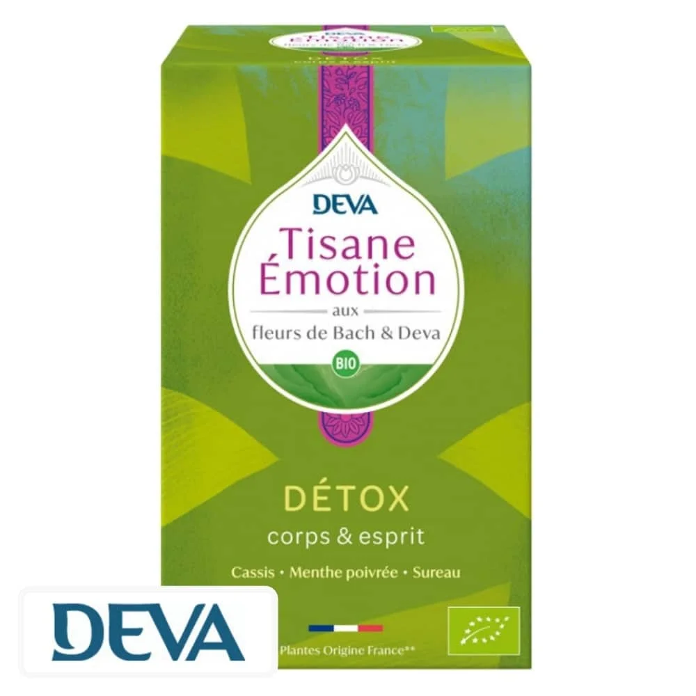 deva-tisane-emotion-detox-sachets-20u.jpg Boîte verte Deva Tisane Émotion Détox bio, 20 sachets, fleurs de Bach