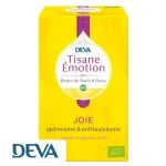 Boîte jaune Deva Tisane Émotion Joie bio, 20 sachets, fleurs de Bach