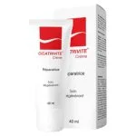 Tube et étui blancs DF Cicatrivite crème réparatrice, logo rouge, 40 ml