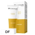 Tube et étui blanc et ocre DF Éclaircissante crème de nuit 30 ml