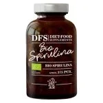 Flacon de verre ambré DFS spiruline bio, environ 375 comprimés, bouchon blanc