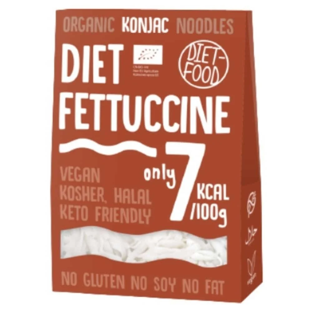 diet-food-konjac-fettuccine-bio-300g.jpg Étui brun Diet-Food Diet Fettuccine, nouilles de konjac bio 7 kcal