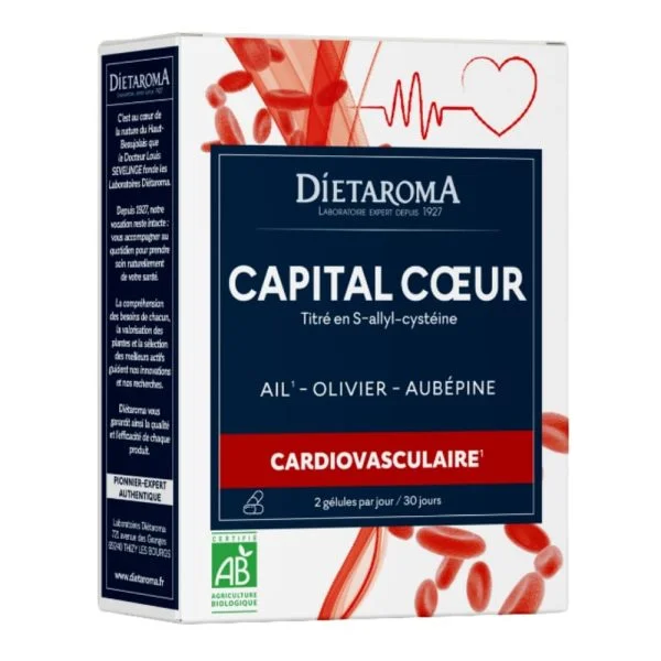 Diétaroma Capital Cœur Ail Olivier Aubépine Bio 60 Gélules