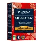 Boîte rouge Diétaroma Circulation ampoules bio vigne rouge feuilles automne