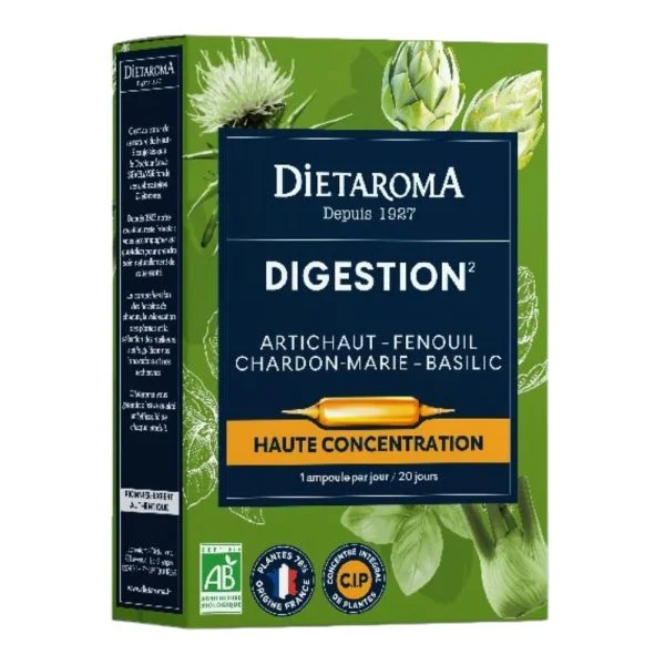 Dietaroma Digestion Ampoules Haute Concentration Bio 20u