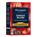 Boîte rouge Diétaroma Ginkgo Biloba circulation mémoire ampoules haute concentration bio