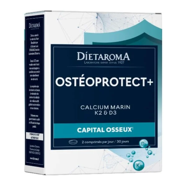 Dietaroma Ostéoprotect+ Calcium Marin K2 Et D3 Capital Osseux Vegan 60 Comprimés
