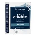 Boîte blanche et bleue Diétaroma Zinc bisglycinate Vitamine B6, 60 comprimés