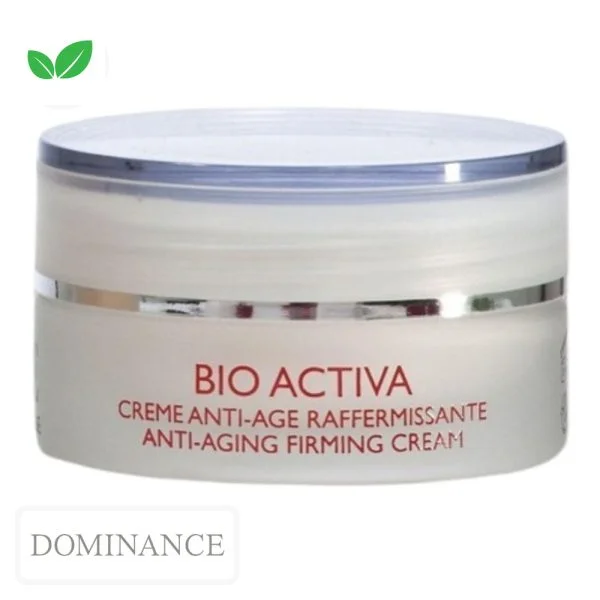 Pot givré Dominance Bio Activa, crème anti-âge raffermissante, couvercle transparent