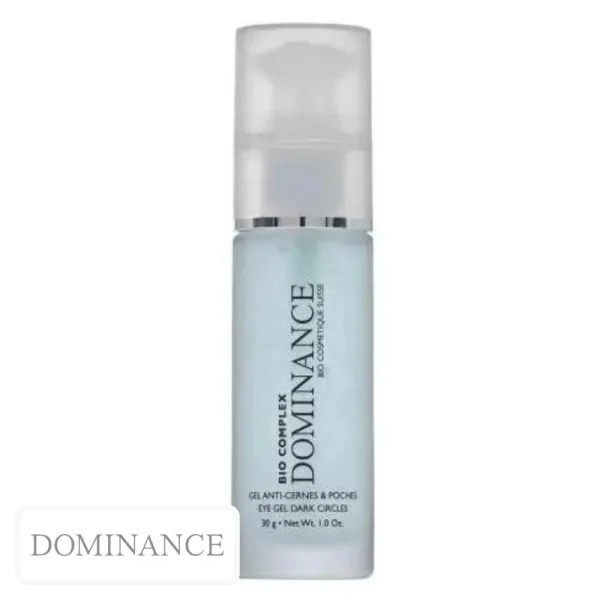 Flacon pompe bleu givré Dominance Bio Complex, gel contour des yeux