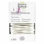 Boîte Douce Nature bâtonnets d'oreille bio, tige papier, 200 unités