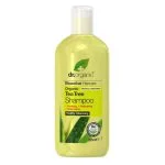Flacon jaune-vert Dr Organic shampoing arbre à thé, 265 ml