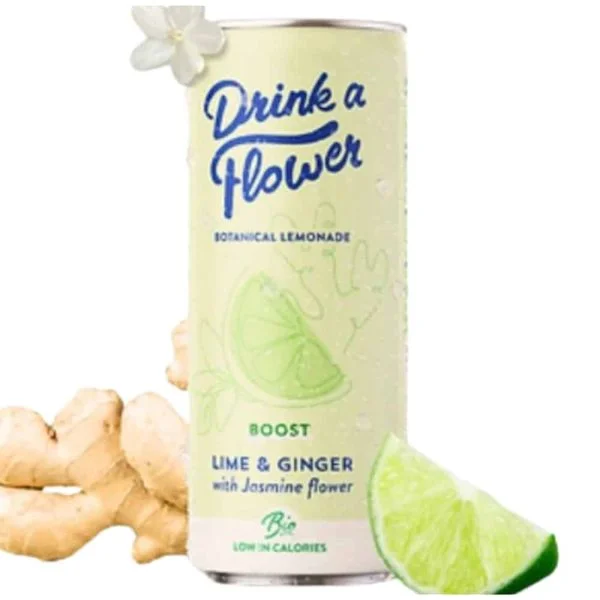 Canette vert pâle Drink a Flower Boost, gingembre et citron vert