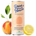 Canette pêche Drink a Flower Hydrate, pêche et citron jaune