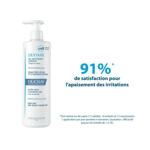 Ducray Dexyane Gel Nettoyant Surgras 400ml – photo 2