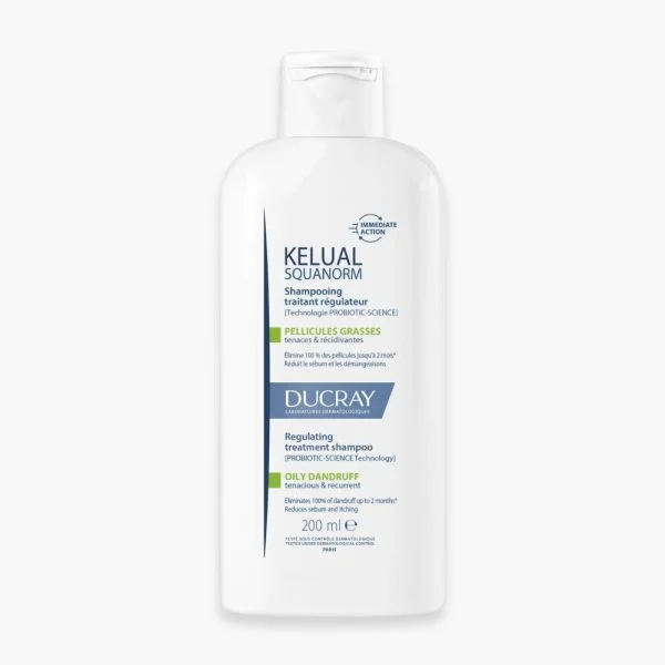 Ducray Kelual Squanorm Shampooing Régulateur Pellicules Grasses 200ml
