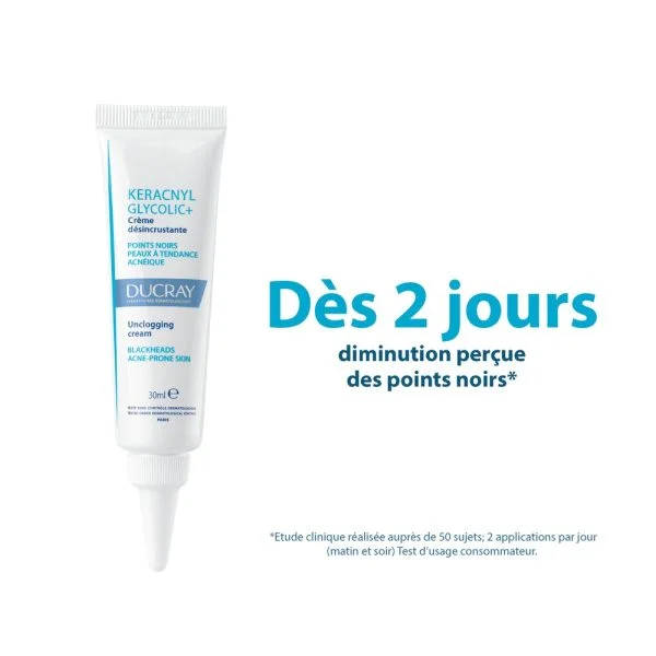 Ducray Keracnyl Glycolic+ Soin Lissant Désincrustant 30ml – photo 2