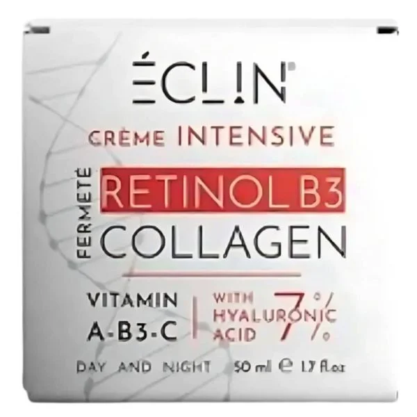 Étui blanc de la crème intensive rétinol B3 collagène Éclin 50 ml