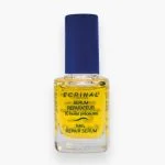 Flacon verre Ecrinal sérum réparateur ongles jaune, bouchon bleu