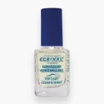 Petit flacon de verre à bouchon bleu Ecrinal vernis durcisseur brillant