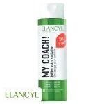 Flacon vert Elancyl My Coach anti-cellulite, mention lissez tonifiez drainez