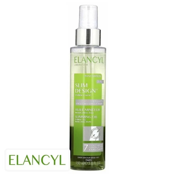 Flacon spray transparent Elancyl Slim Design huile minceur 2 en 1, 150 ml
