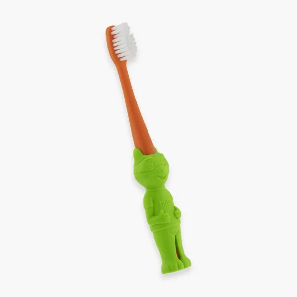 Brosse à dents Elgydium Baby manche vert en forme de personnage
