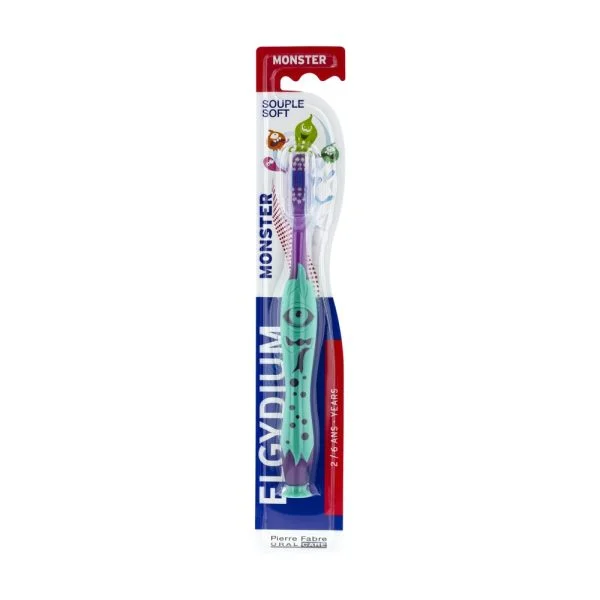 Elgydium Brosse à Dents Kids Monster 2-6ans Souple 1u – photo 2