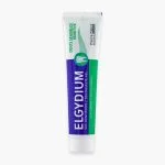 Tube de gel dentifrice Elgydium Dents Sensibles violet et vert