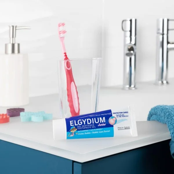 Elgydium Dentifrice Junior Bubble 7-12ans Protection Caries 50ml – photo 2