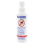 Flacon spray blanc Éliderm Mousti anti-moustiques avec pictogramme de moustique barré