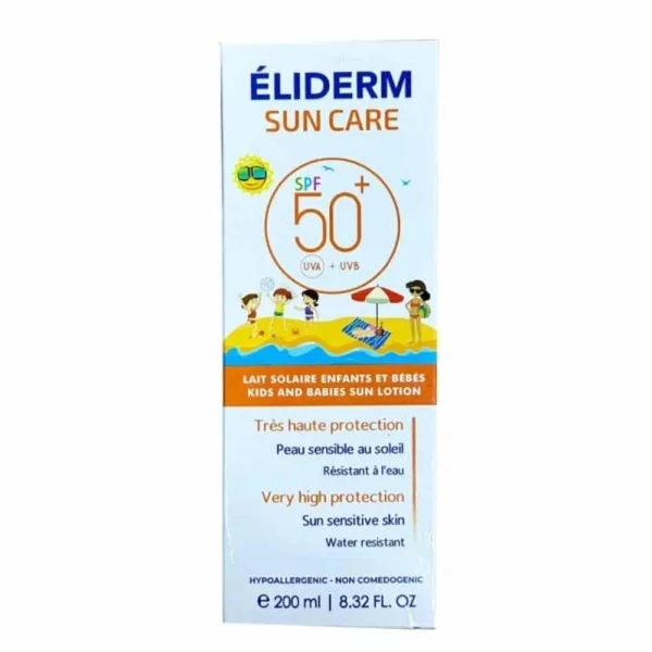 Étui du lait solaire enfants et bébés Éliderm Sun Care SPF50+ 200 ml