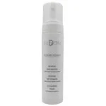 Flacon pompe blanc Ellderm Éclaircissant mousse nettoyante visage, graphisme monochrome