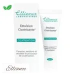 Tube et étui blancs Elliance Emulsion Cicatrisante 40 ml, mention cicatrisation