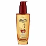 Flacon pompe doré Elseve Huile Extraordinaire Jojoba soin transformateur disciplinant 100 ml