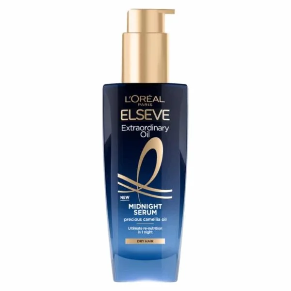 Flacon pompe bleu nuit Elseve Huile Extraordinaire sérum Midnight 100 ml