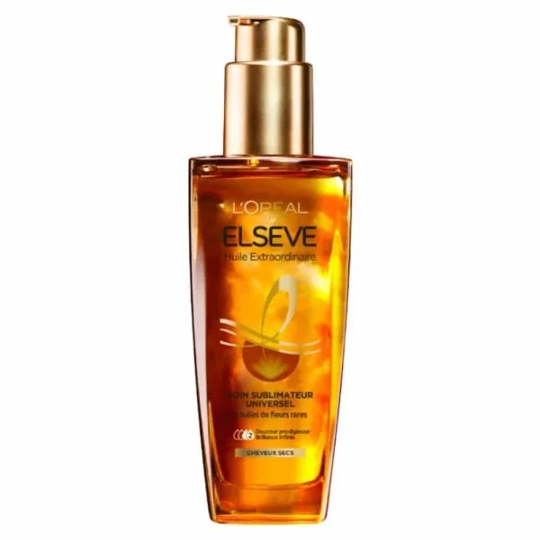 Flacon pompe doré Elseve Huile Extraordinaire soin sublimateur universel 100 ml