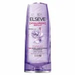 Flacon violet Elseve Hyaluron Repulp après-shampoing hydratant 72h 200 ml