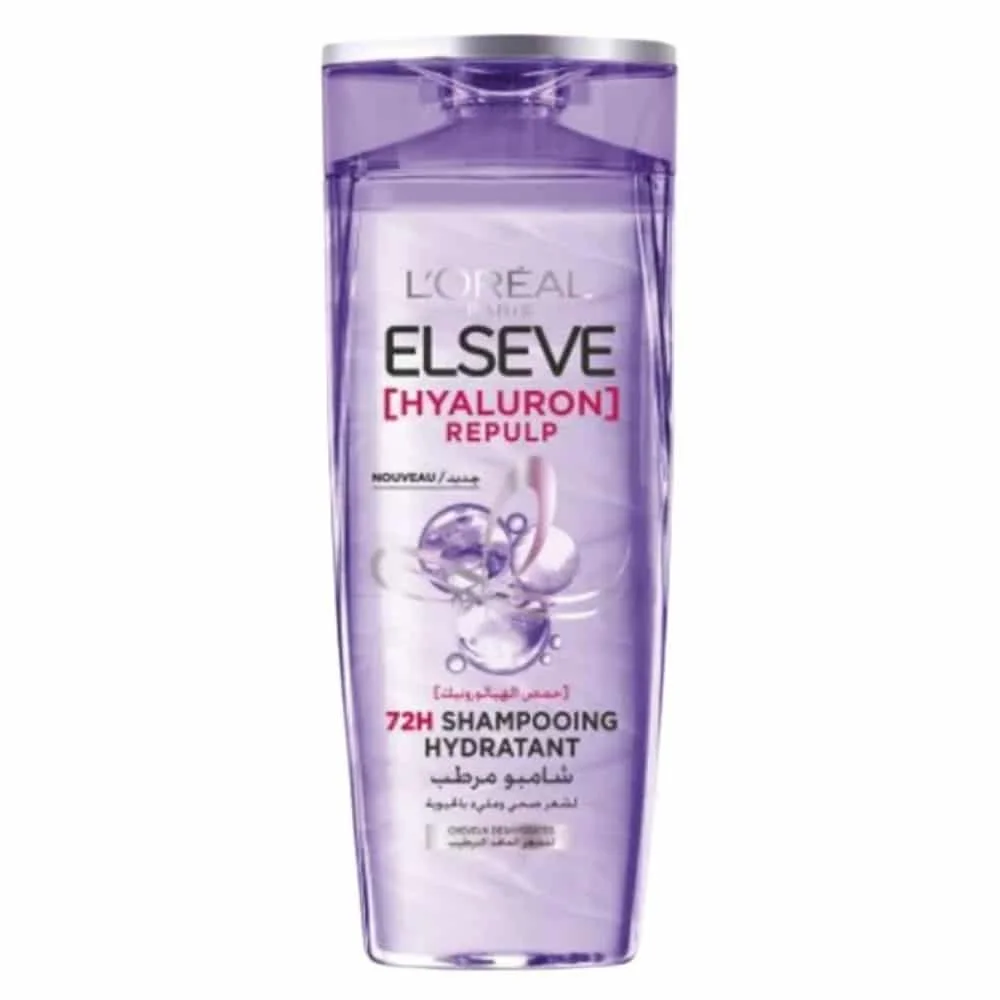 elseve-hyaluron-repulp-shampoing-hydratant-72h-400ml.jpg Grand flacon violet Elseve Hyaluron Repulp shampoing hydratant 72h 400 ml