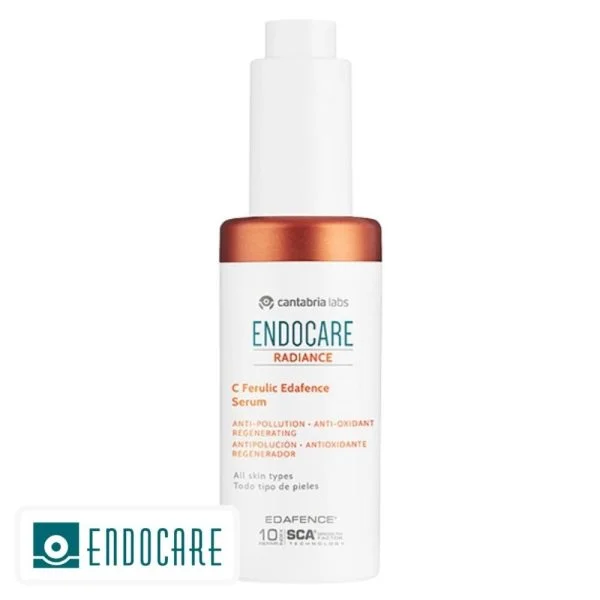 Flacon pompe blanc et cuivré Endocare Radiance C Ferulic Edafence 30 ml