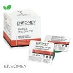 Étui blanc et orange Eneomey et deux sachets Masque Peel Off C10