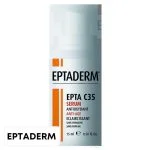 Flacon pompe blanc et orange Eptaderm Epta C35, sérum 15 ml