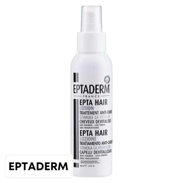Flacon spray blanc Eptaderm Epta Hair lotion anti-chute, 100 ml