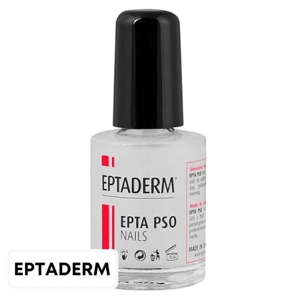 Petit flacon transparent Eptaderm Epta PSO Nails, bouchon noir pinceau